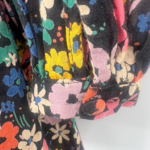 ASOS DESIGN Curve Plus Long Sleeve Black Floral Lined Mini Dress - Size 14 - Picture 7 of 9